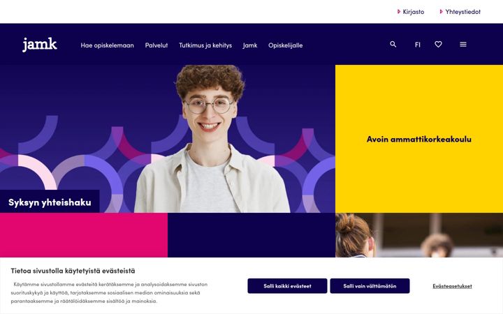 Screenshot of jamk.fi