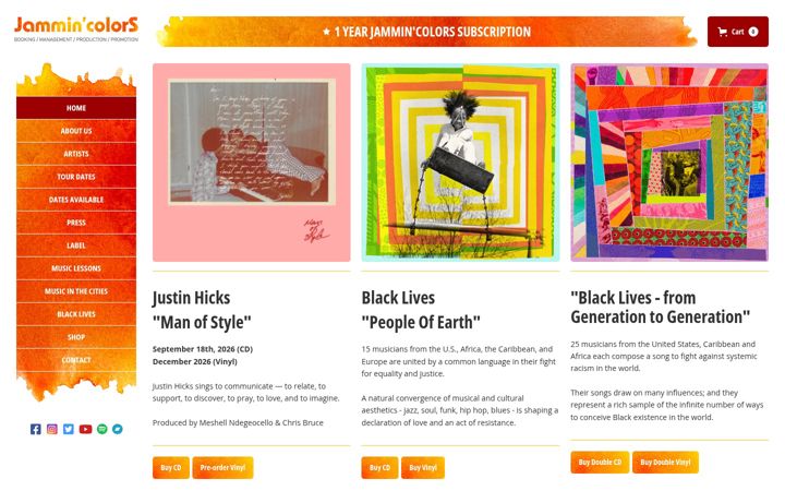 Screenshot of jammincolors.com