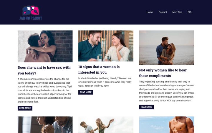 Screenshot of jamnopeanut.com