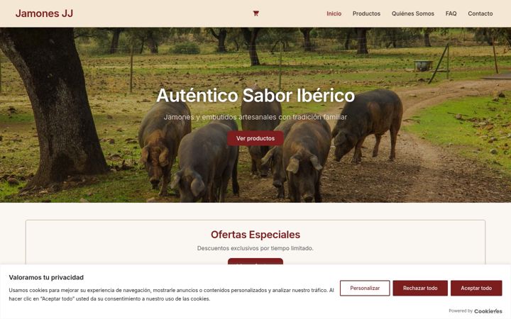 Screenshot of jamonesjj.es