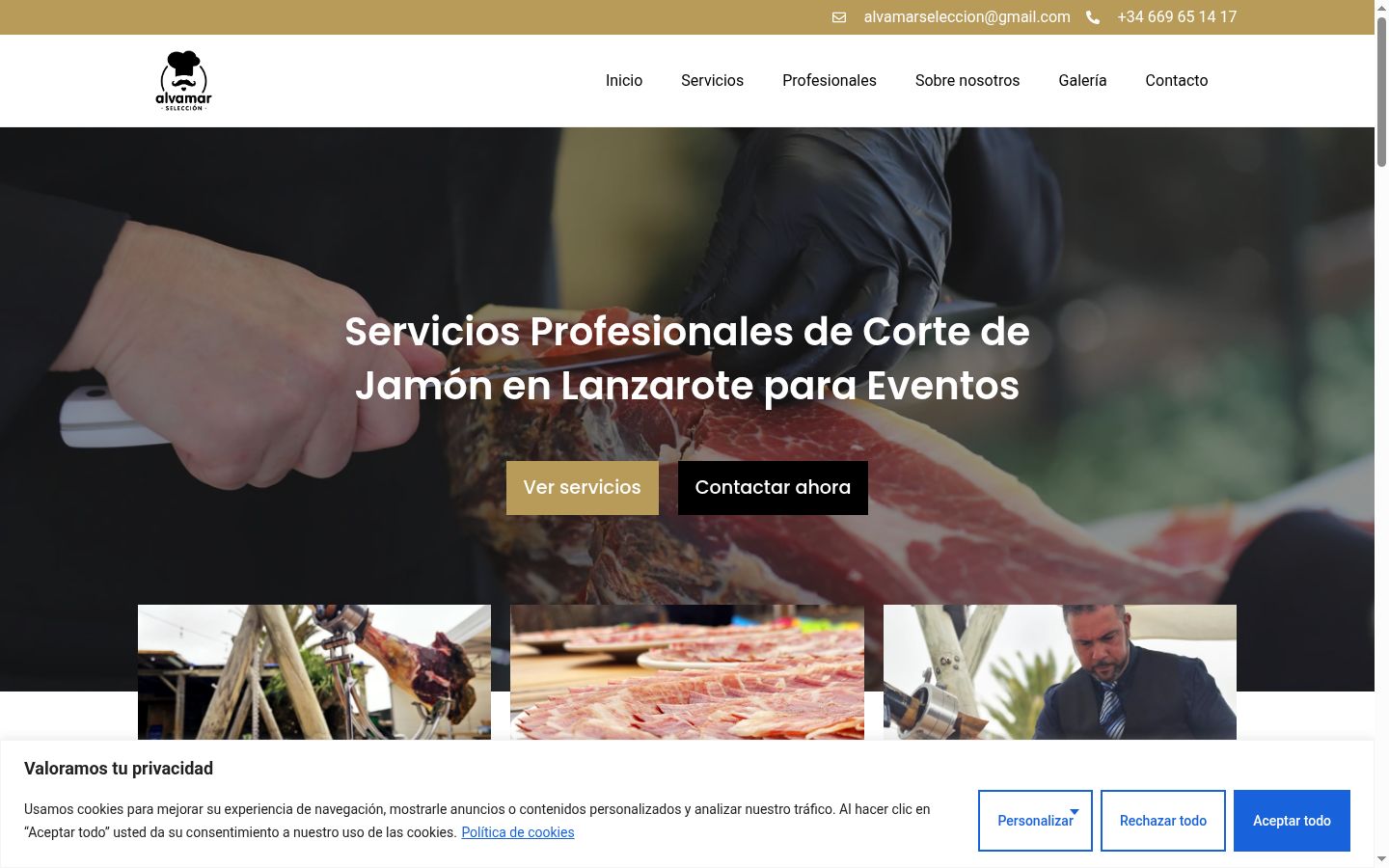 Captura de ecrã do banner de consentimento apresentado antes de qualquer interação