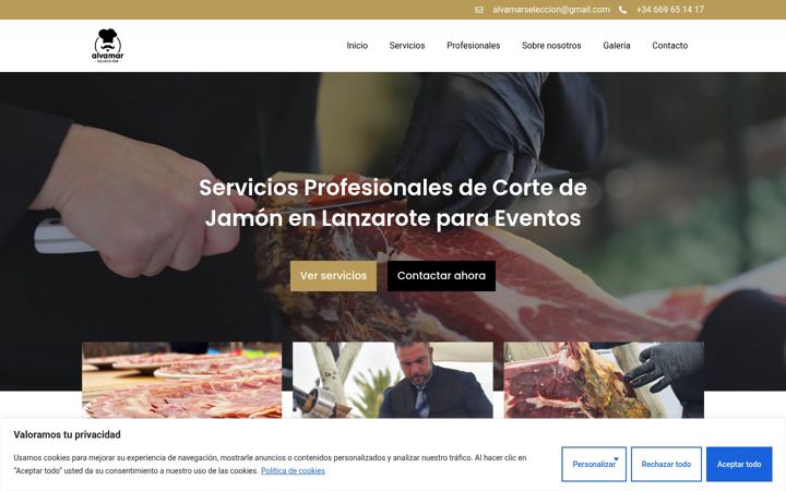 Screenshot of jamonlanzarote.es