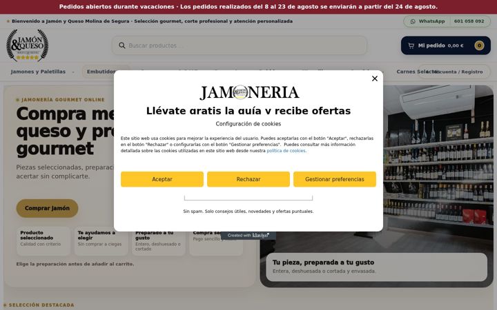 Screenshot of jamonyquesomolinadesegura.com