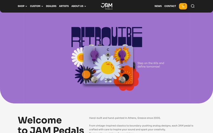 Captură de ecran a jampedals.com