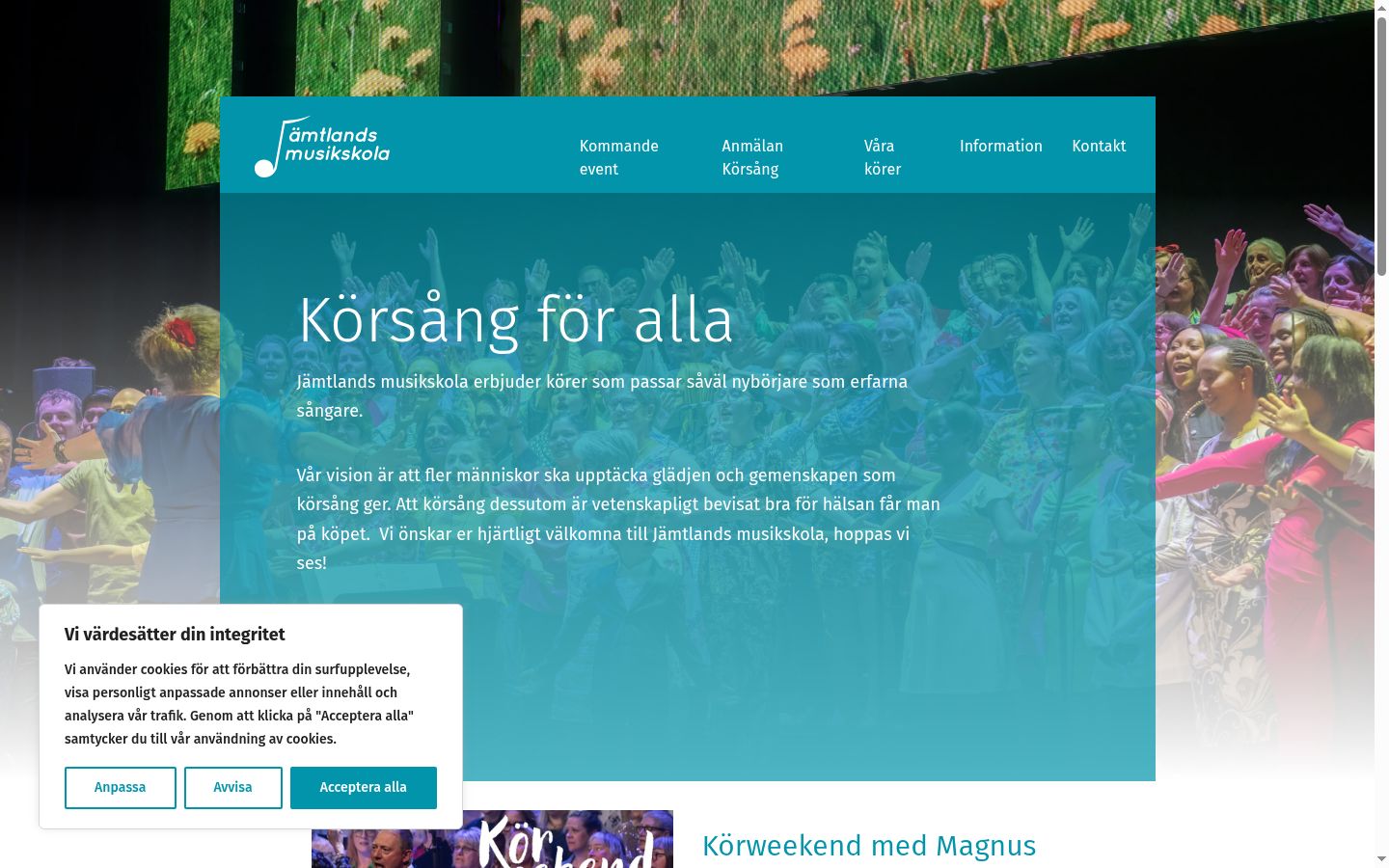 Screenshot des Einwilligungsbanners vor jeglicher Interaktion