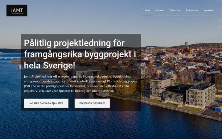 Screenshot van jamtproj.se