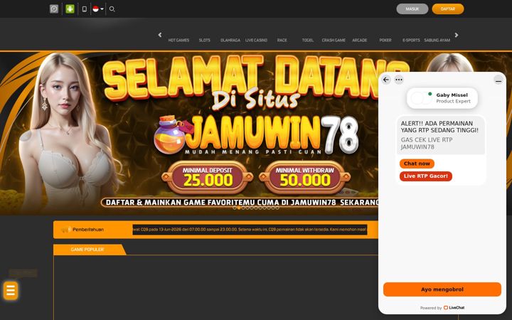 Screenshot ta' jamuwin78.online