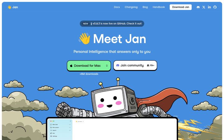 Screenshot of jan.ai