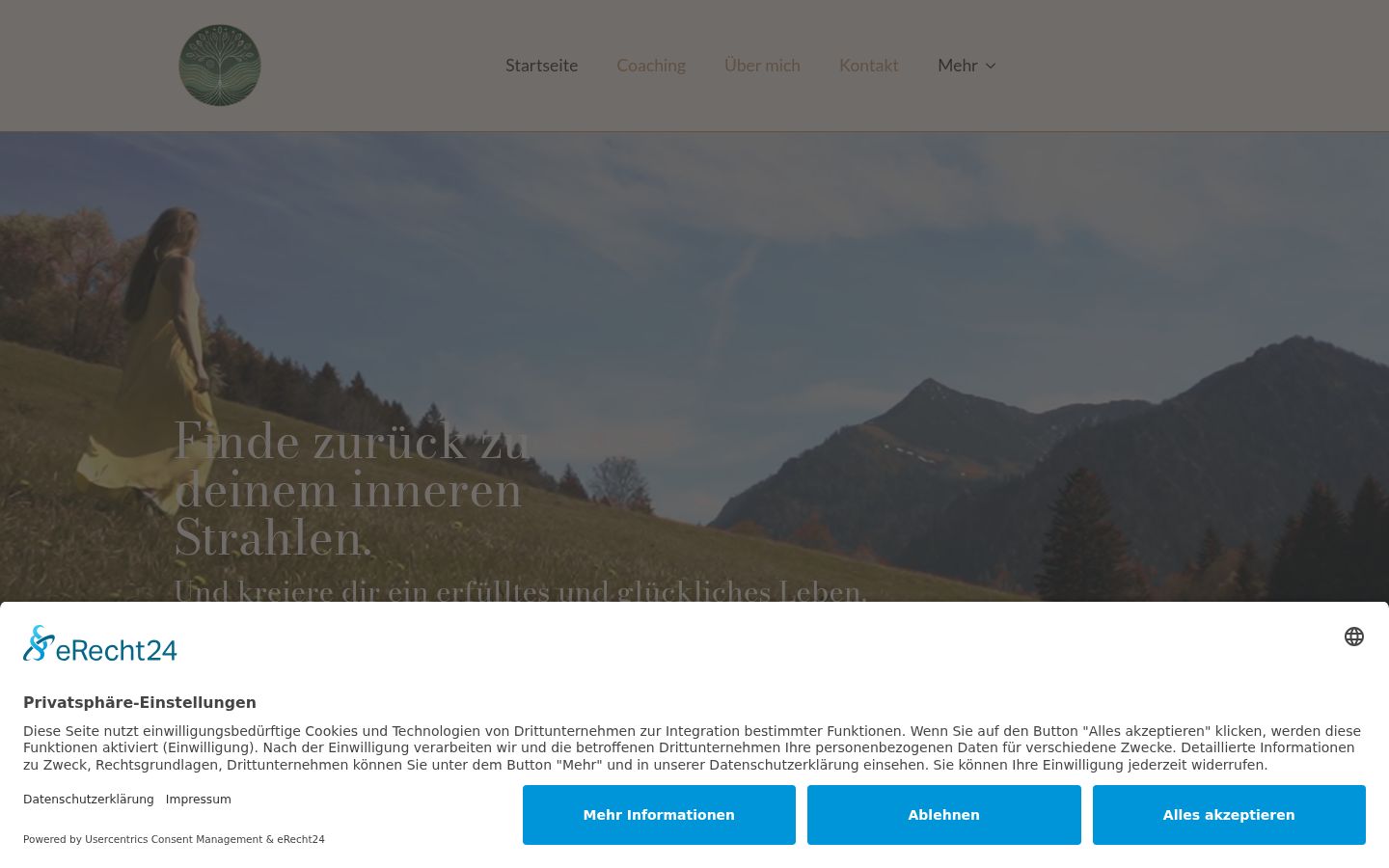 Screenshot del banner di consenso mostrato prima di qualsiasi interazione