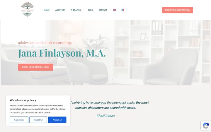 Screenshot of janafinlayson.com