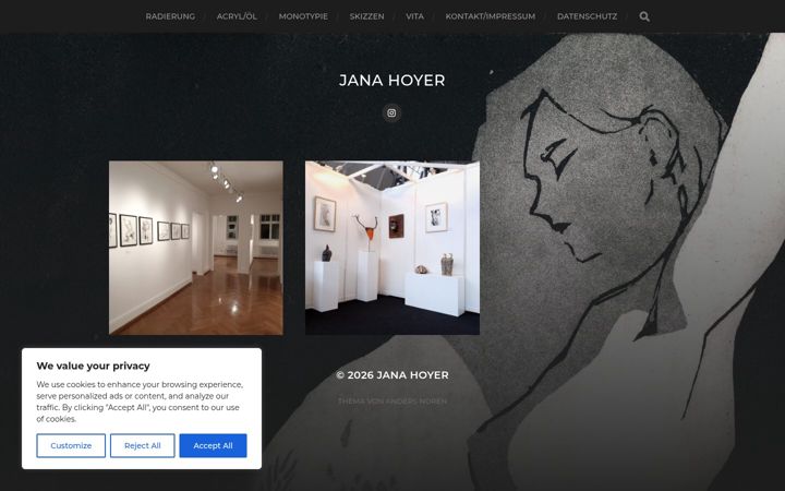 Screenshot of janahoyer.com