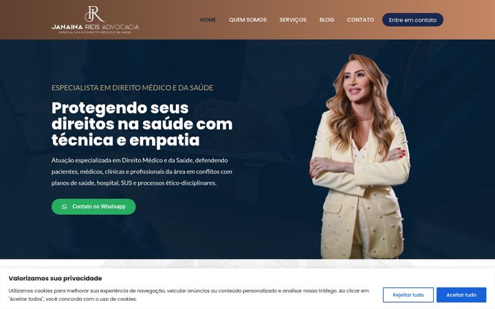 Screenshot of janainareisadv.com.br