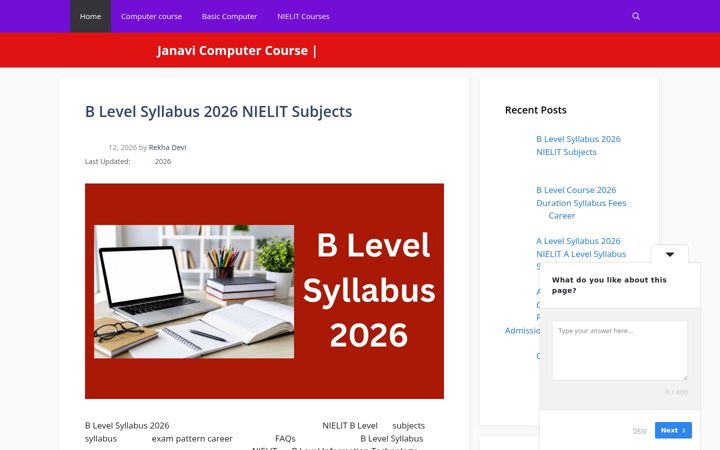 Screenshot of janavicomputercourse.com
