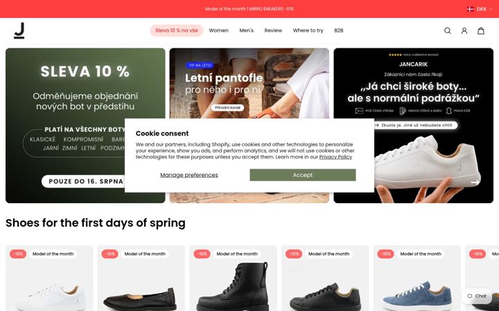 Screenshot of jancarikshoes.com