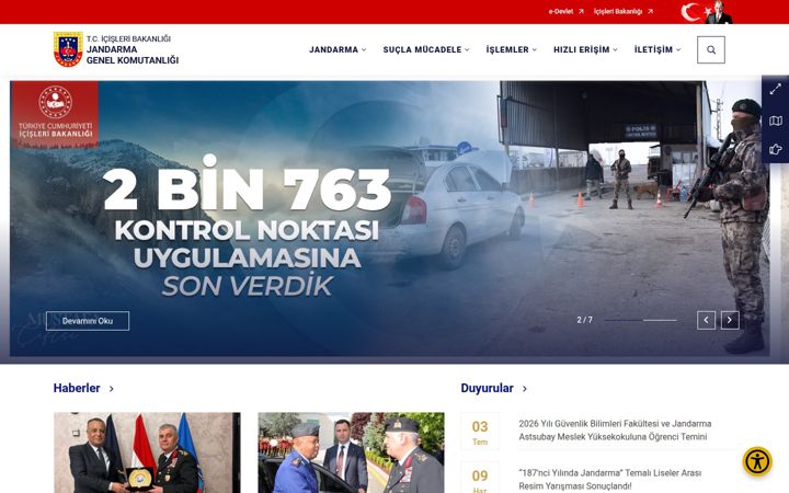 Screenshot of jandarma.gov.tr