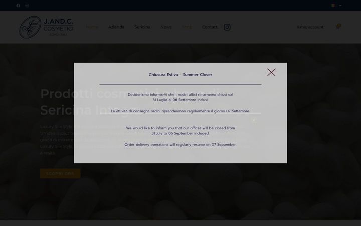 Screenshot of jandc-cosmetici.com
