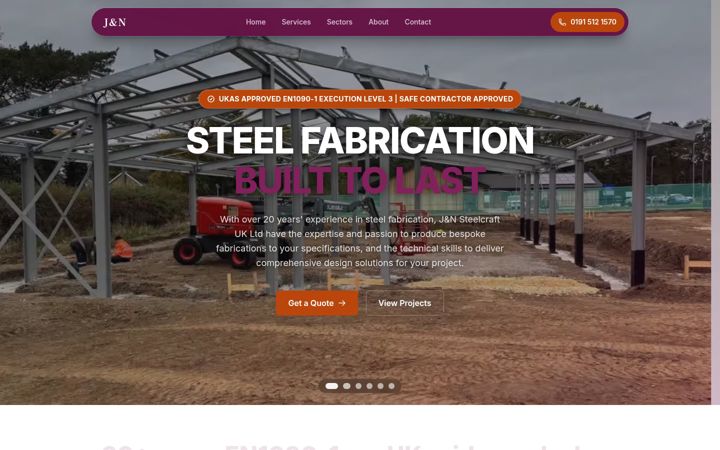 Screenshot of jandnsteelcraft.co.uk