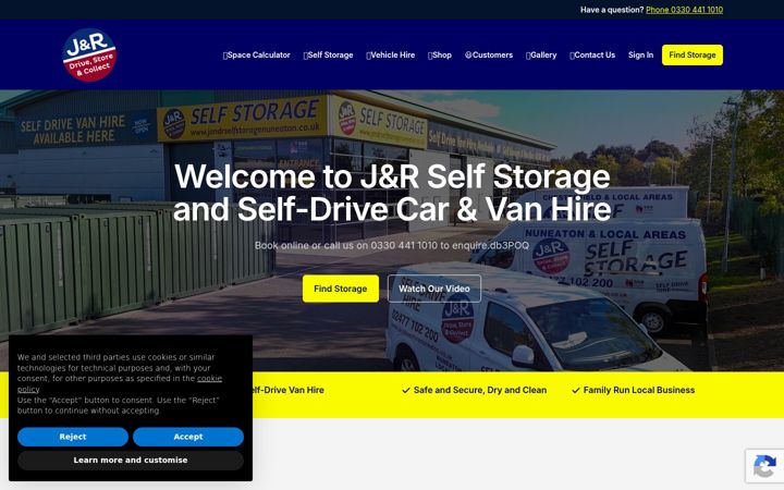 Screenshot of jandrselfstorage.com
