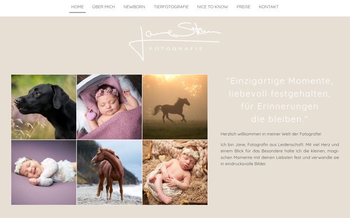 Screenshot of jane-storm-fotografie.de