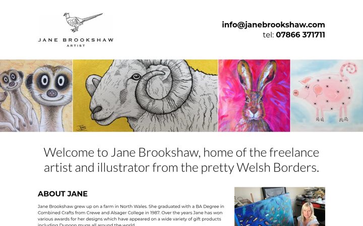 Screenshot of janebrookshaw.com