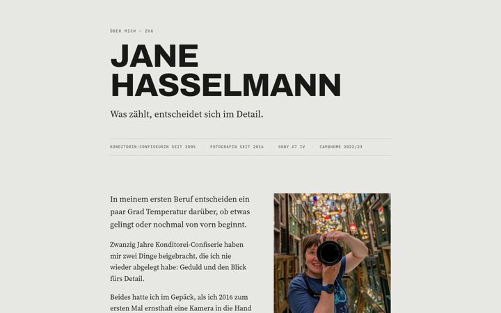 Screenshot of janehasselmann.ch