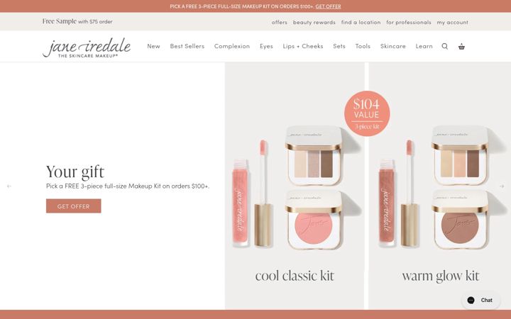 Screenshot of janeiredale.com