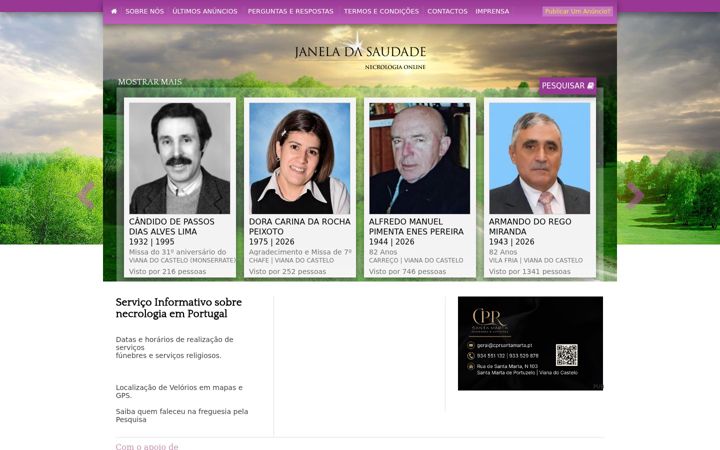 Screenshot ta' janeladasaudade.pt