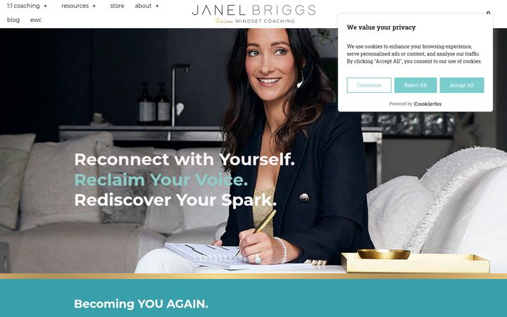 Screenshot of janelbriggs.com