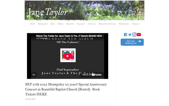 Screenshot of janetaylor.co.uk
