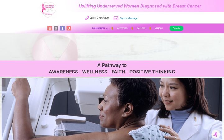 Screenshot of janethallfoundation.org