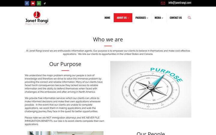 Screenshot of janetrangi.com