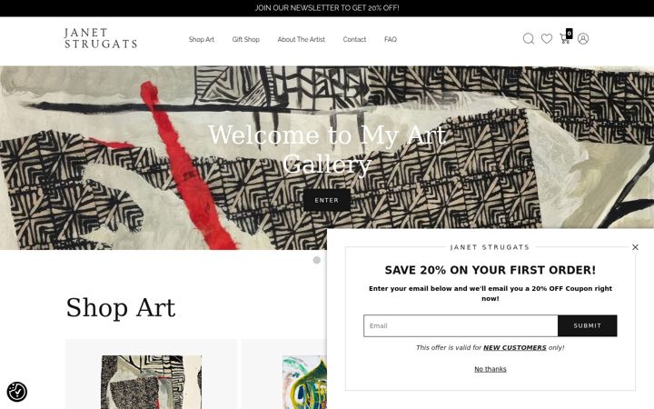 Screenshot of janetstrugats.com