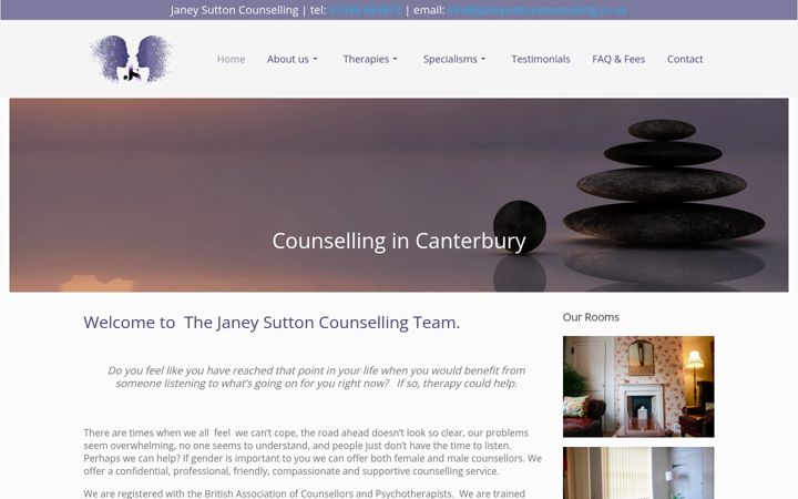 Screenshot of janeysuttoncounselling.co.uk
