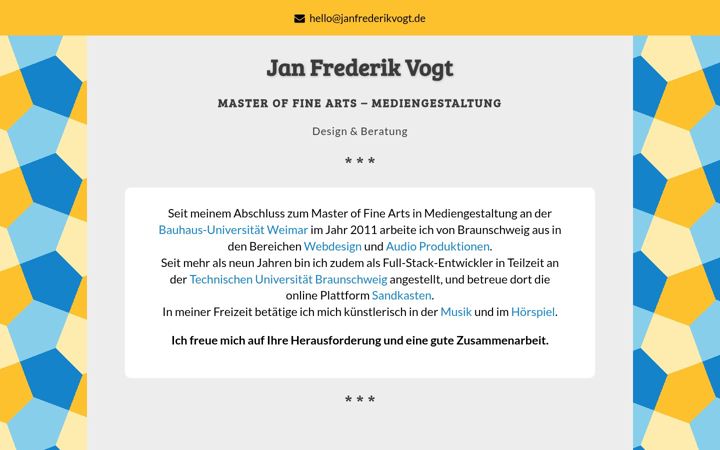 Screenshot of janfrederikvogt.de