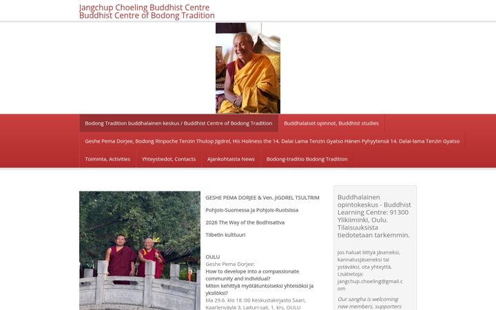 Screenshot of jangchupchoeling.com