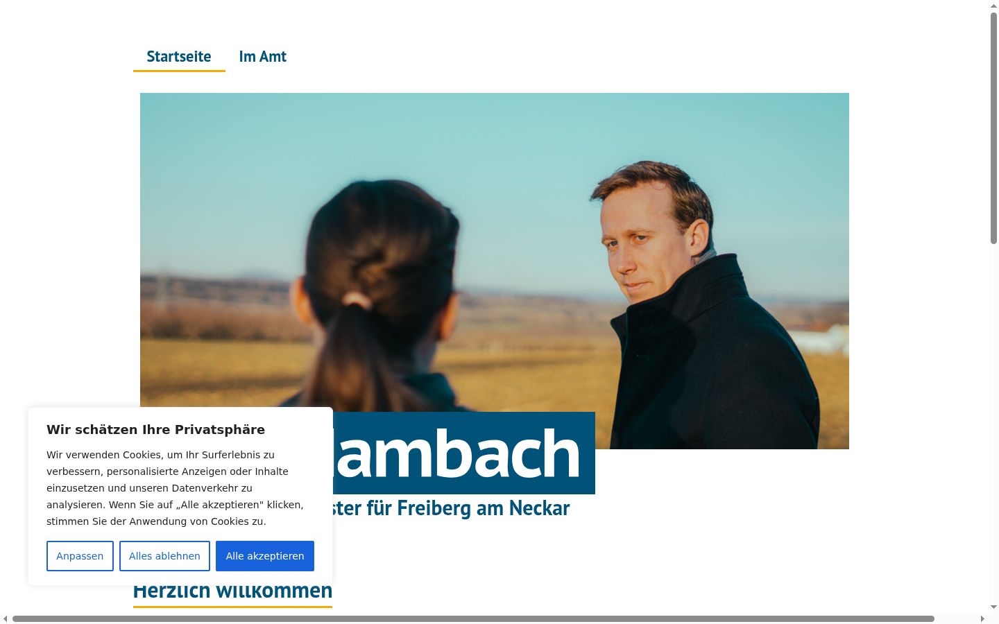 Screenshot of the consent banner shown before any interaction