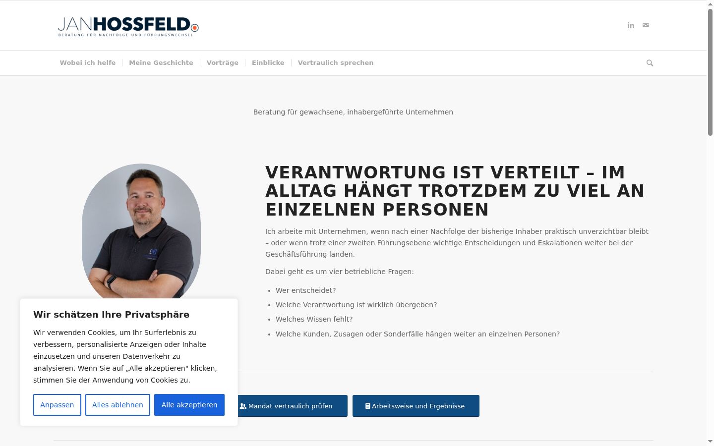 Screenshot del banner di consenso mostrato prima di qualsiasi interazione