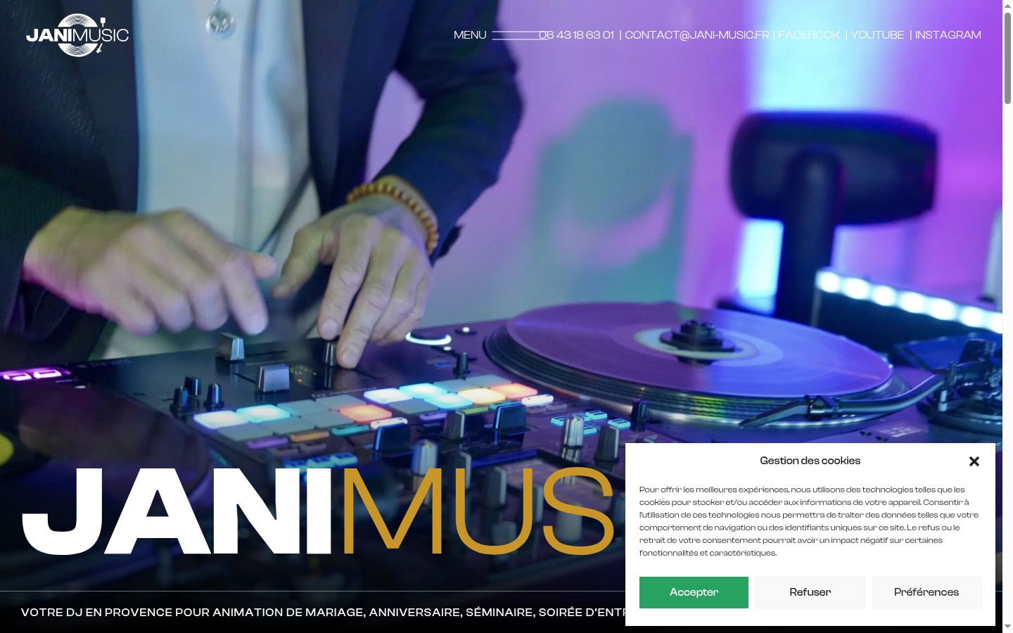 Screenshot del banner di consenso mostrato prima di qualsiasi interazione