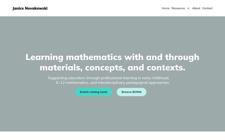 Screenshot of janicenovakowski.com