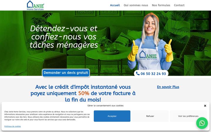 Screenshot of janiehomeservices.com