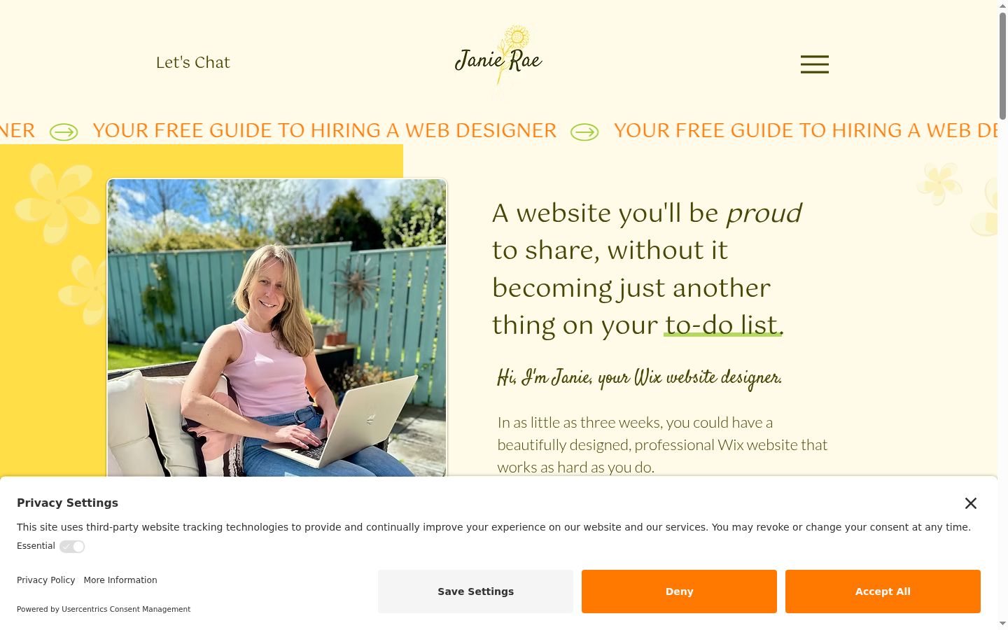 Screenshot of the consent banner shown before any interaction