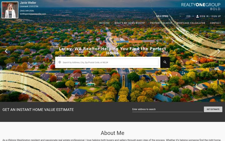 Screenshot of janieweller.com