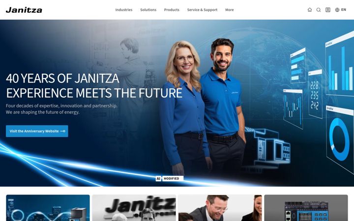 Screenshot of janitza.com