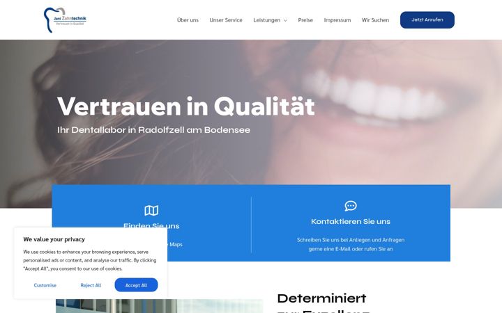 Screenshot of janizahntechnik.de