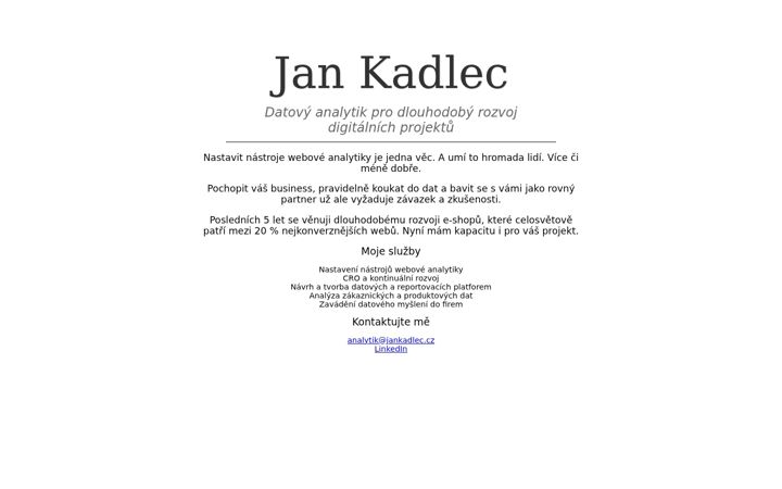 Screenshot of jankadlec.cz