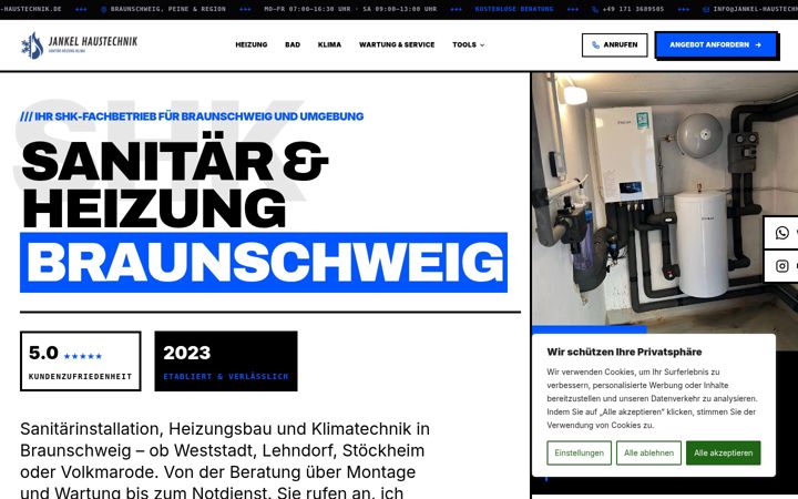 Screenshot of jankel-haustechnik.de
