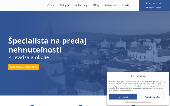 Screenshot of janmokry.sk