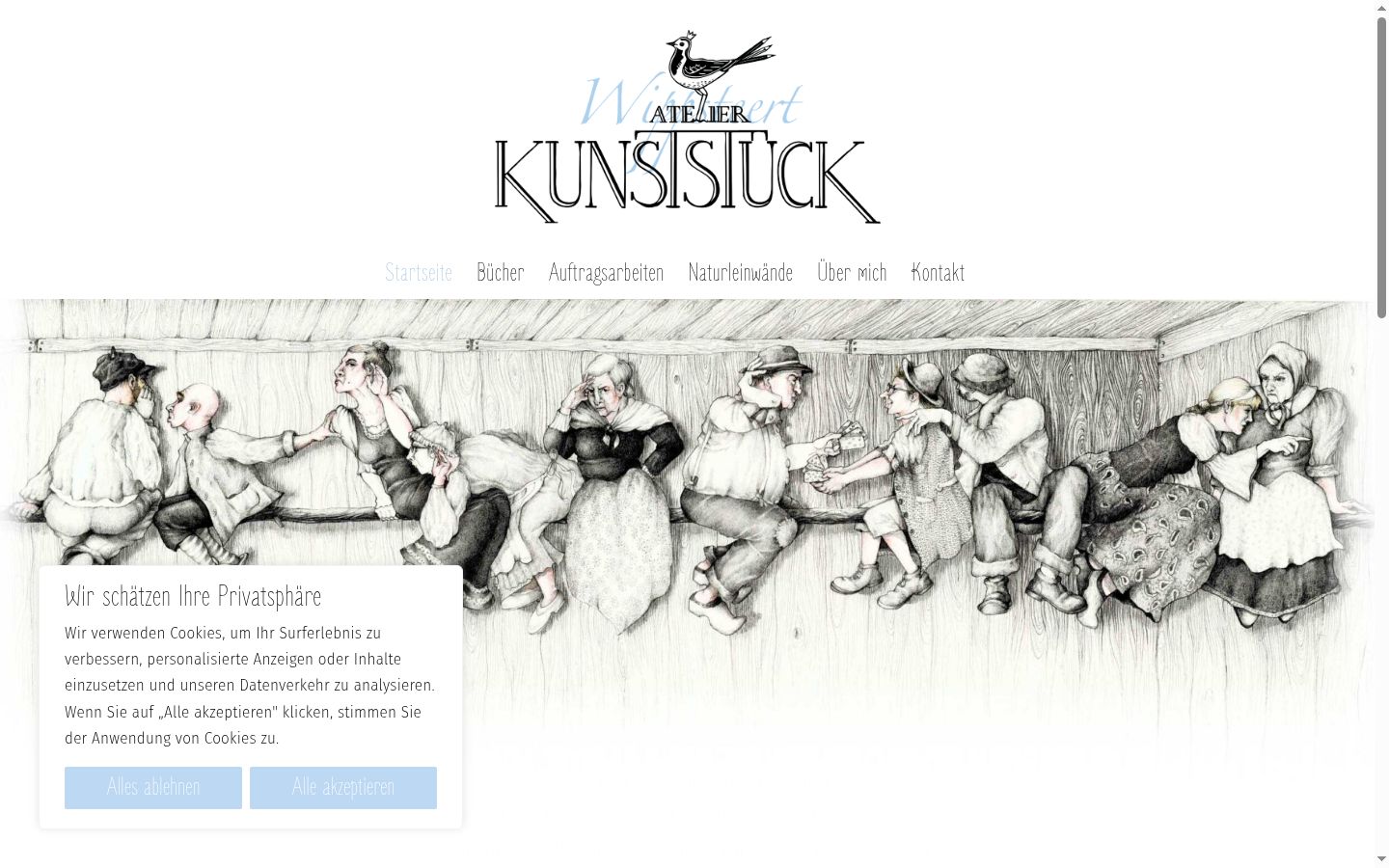 Screenshot des Einwilligungsbanners vor jeglicher Interaktion