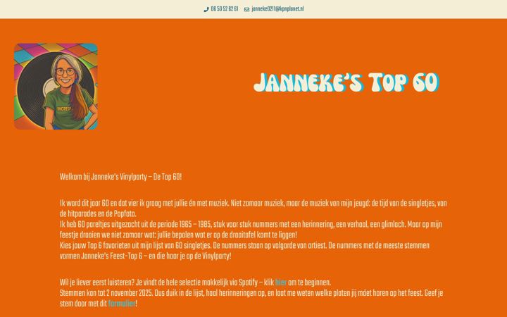 Screenshot of jannekesvinylparty.nl