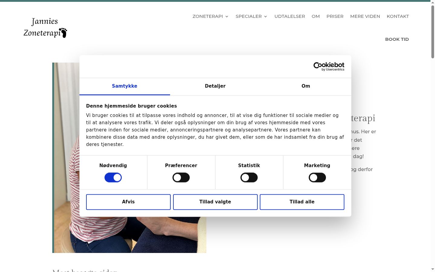 Captura de ecrã do banner de consentimento apresentado antes de qualquer interação